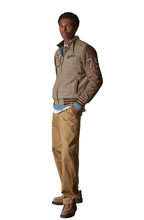 Members Only Tweed Wool Blend Varsity Jacket In Gray
