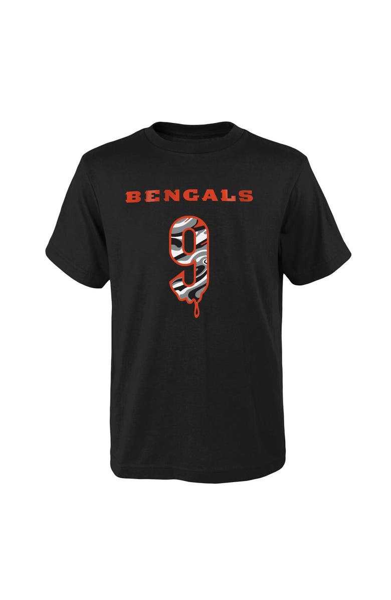 Outerstuff Youth Joe Burrow Orange Cincinnati Bengals Mainliner Drip Player Name & Number T-Shirt, Alternate, color, 