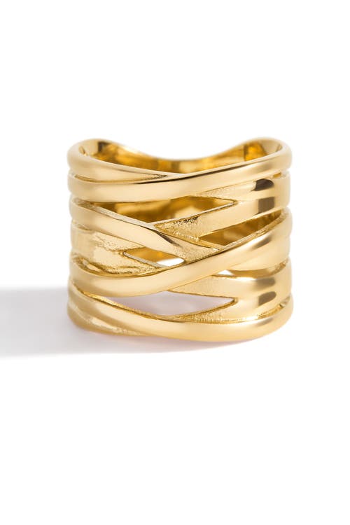 Mint & Lily Wire Wrap Statement Ring In Gold