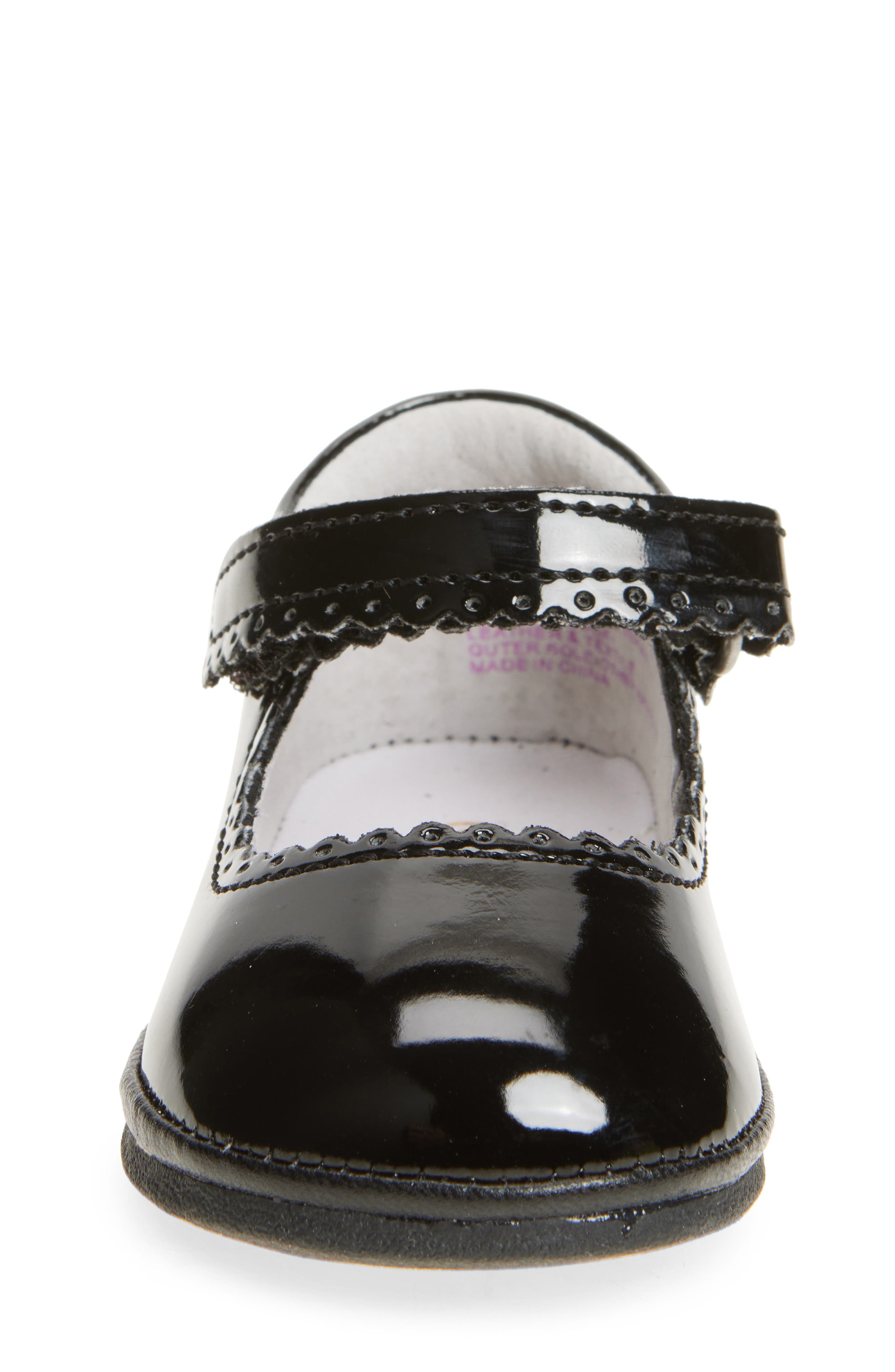 L
AMOUR Kids
 Cara Scallop Mary Jane Flat, Alternate, color, Patent Black