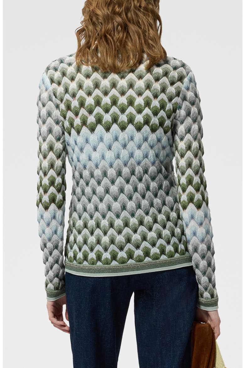 Metallic Lace Stitch Cardigan, Alternate, color, GREEN MULTI
