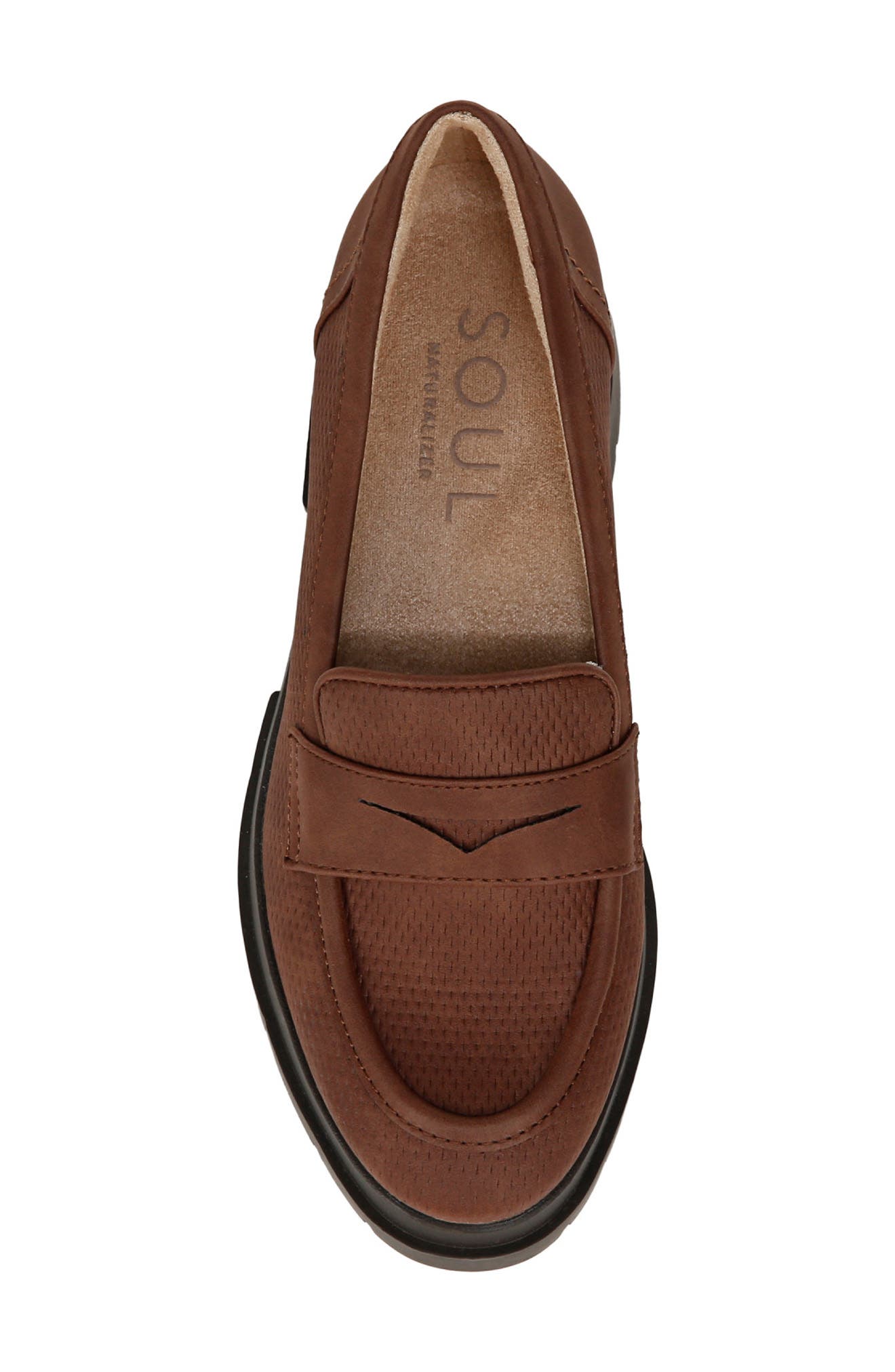 SOUL NATURALIZER Ophelia Lug Sole Penny Loafer, Alternate, color, Cappuccino Brown Faux Leather