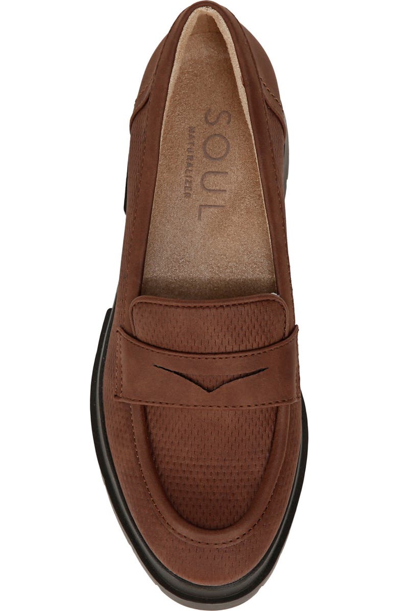 SOUL NATURALIZER Ophelia Lug Sole Penny Loafer, Alternate, color, Cappuccino Brown Faux Leather