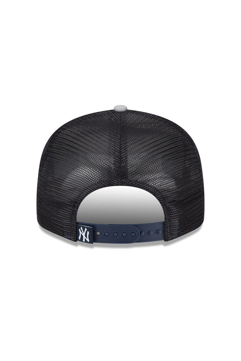 Men's New Era Navy New York Yankees Logo Zoom Trucker 9FIFTY Snapback Hat, Alternate, color, Navy