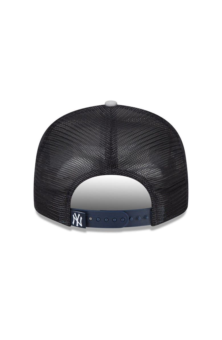 New Era Men's New Era Navy New York Yankees Logo Zoom Trucker 9FIFTY Snapback Hat, Alternate, color, Navy
