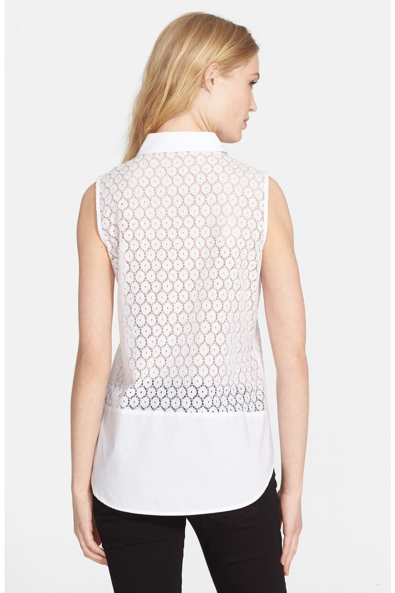 'Colleen' Eyelet Top, Alternate, color, BRIGHT WHITE