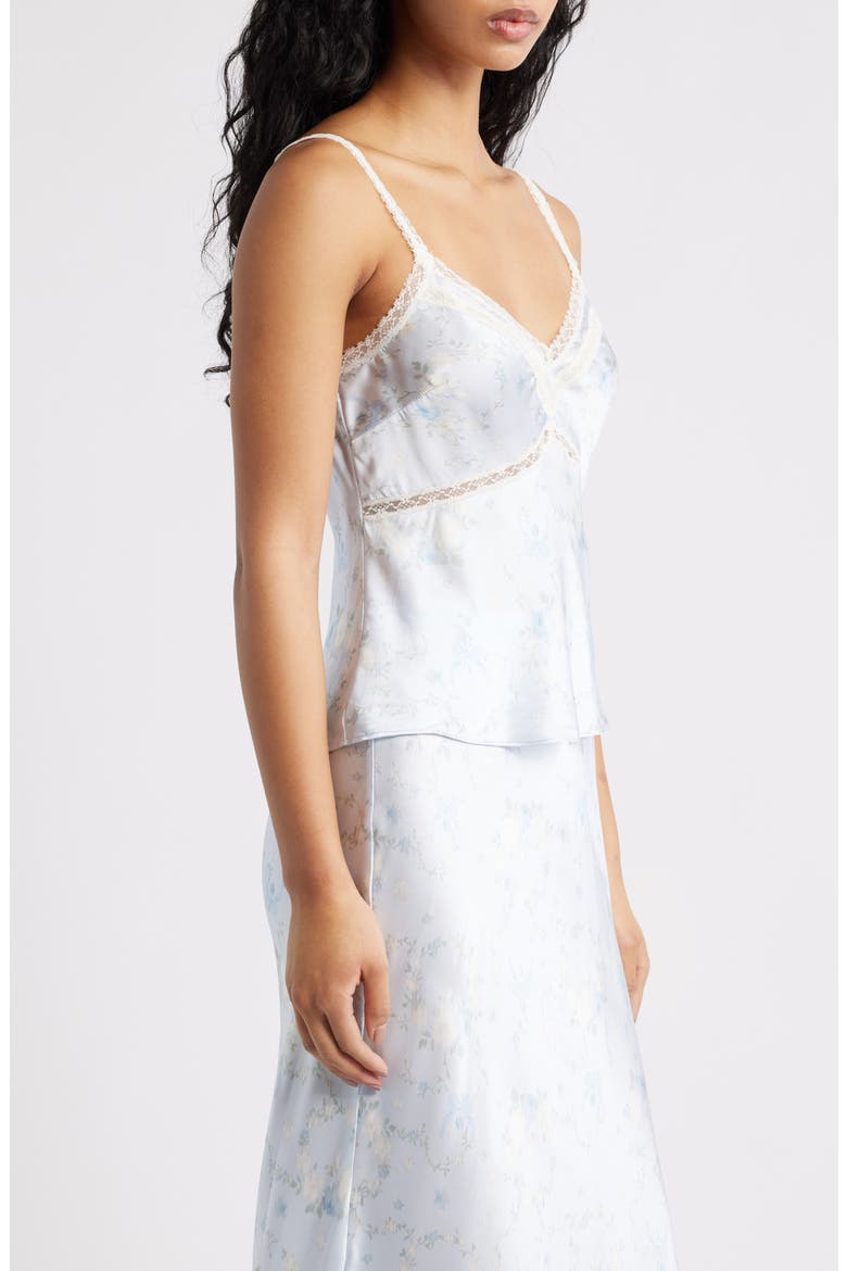 Lirena Lace Accent Floral Camisole, Alternate, color, SNOWDROP BLUE