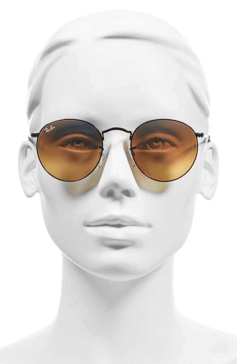 Ray-Ban Icons 50mm Round Sunglasses, Alternate, color, Black/ Blue