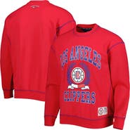 TOMMY JEANS Men's Tommy Jeans Red LA Clippers Peter French Terry Pullover Crew Sweatshirt