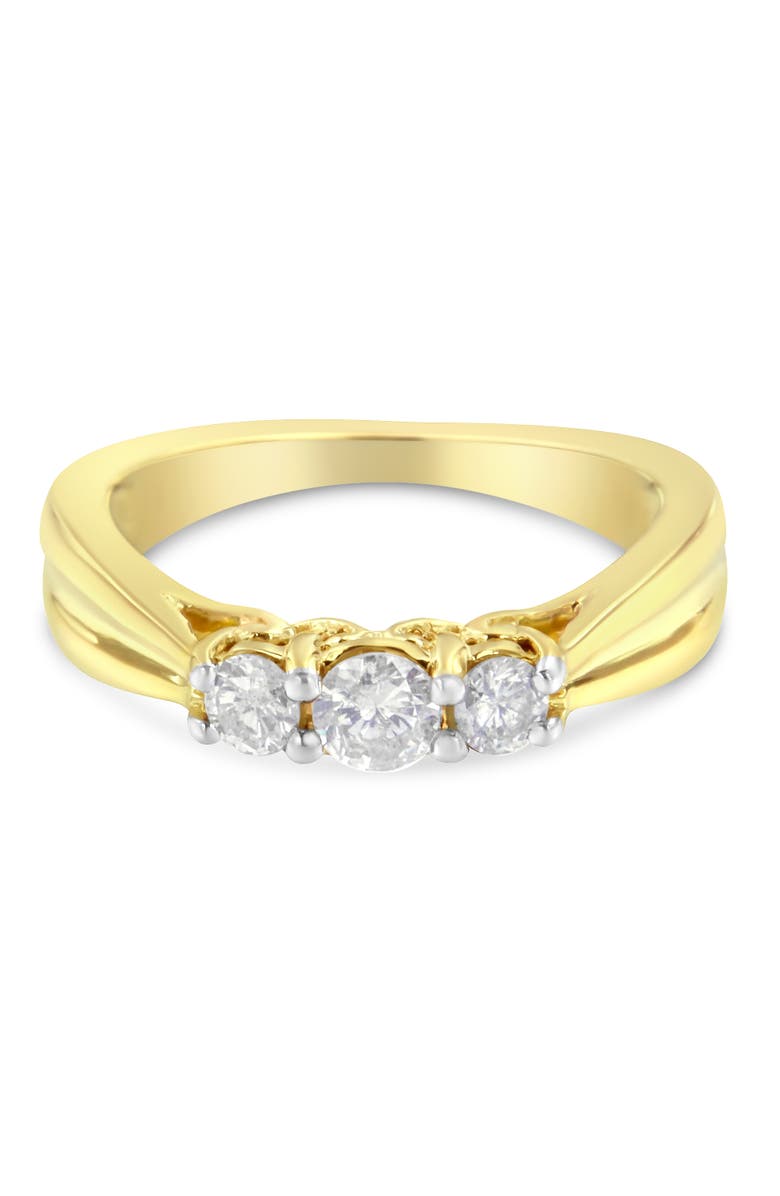 Haus of Brilliance 10K Yellow Gold Three-stone 1/2 Cttw Diamond Ring, Alternate, color, Yellow Gold