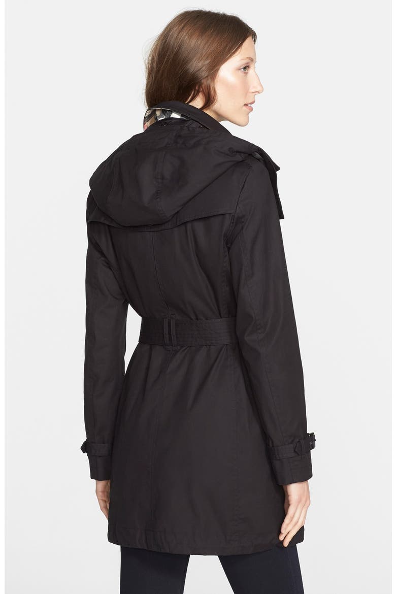 'Fenstone' Single Breasted Trench Coat, Alternate, color, BLACK