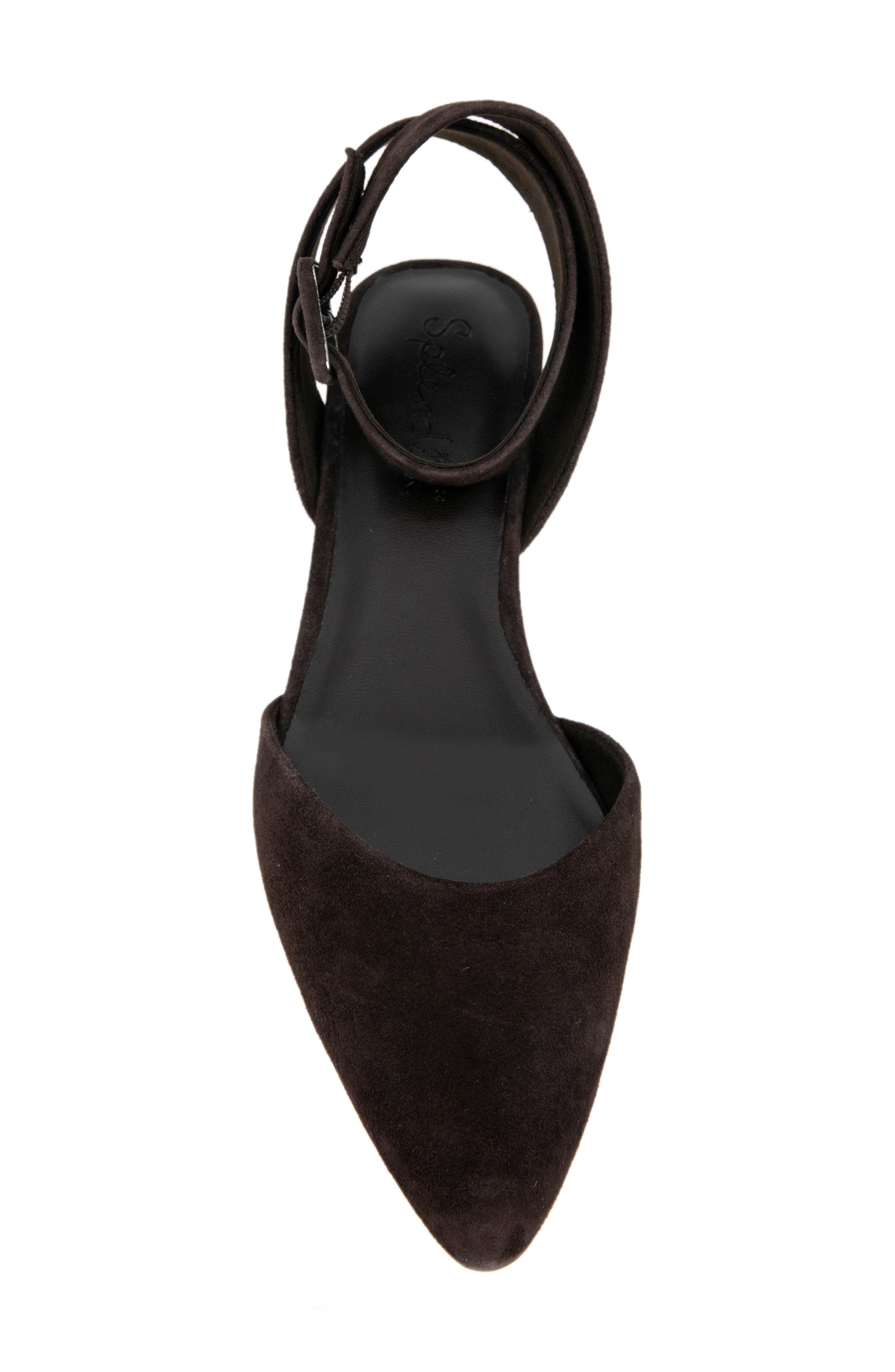 Splendid Lisetta Pointed Toe Ankle Wrap Pump, Alternate, color, Dark Chocolate