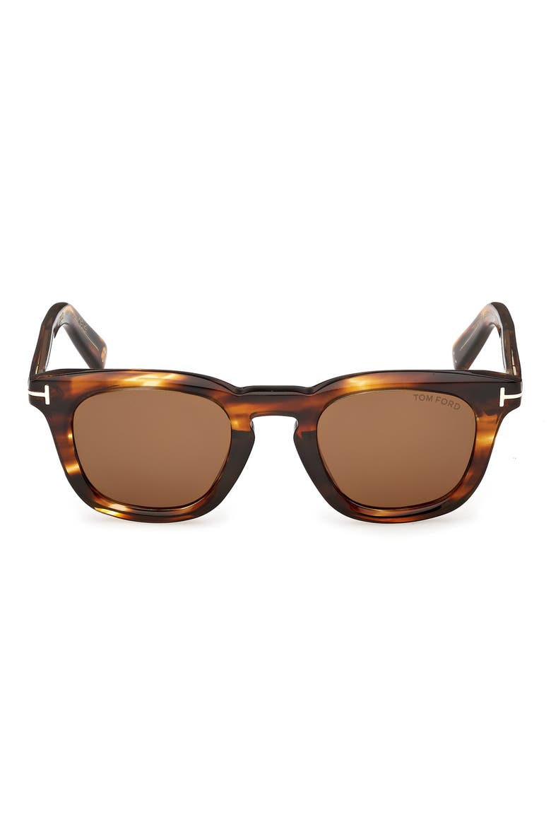 48mm Square Sunglasses, Main, color, STRIPED BROWN HAVANA / BROWN