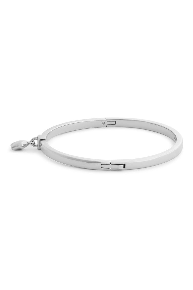 Star Charm Thin Hinge Bangle, Alternate, color, RHODIUM