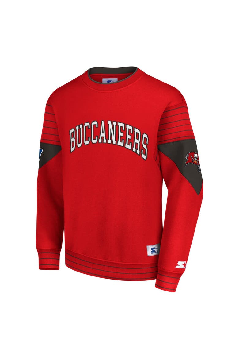 Men's Starter Red Tampa Bay Buccaneers Face-Off Pullover Sweatshirt, Alternate, color, Red