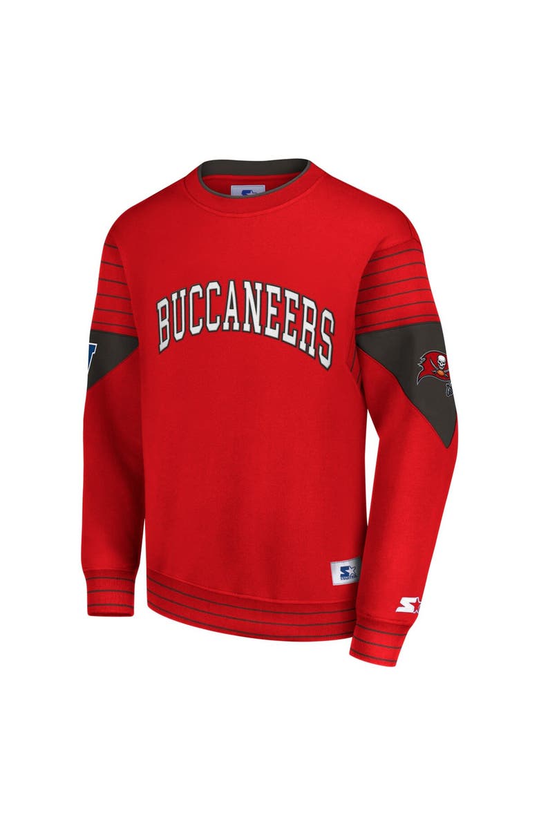 STARTER Men's Starter Red Tampa Bay Buccaneers Face-Off Pullover Sweatshirt, Alternate, color,