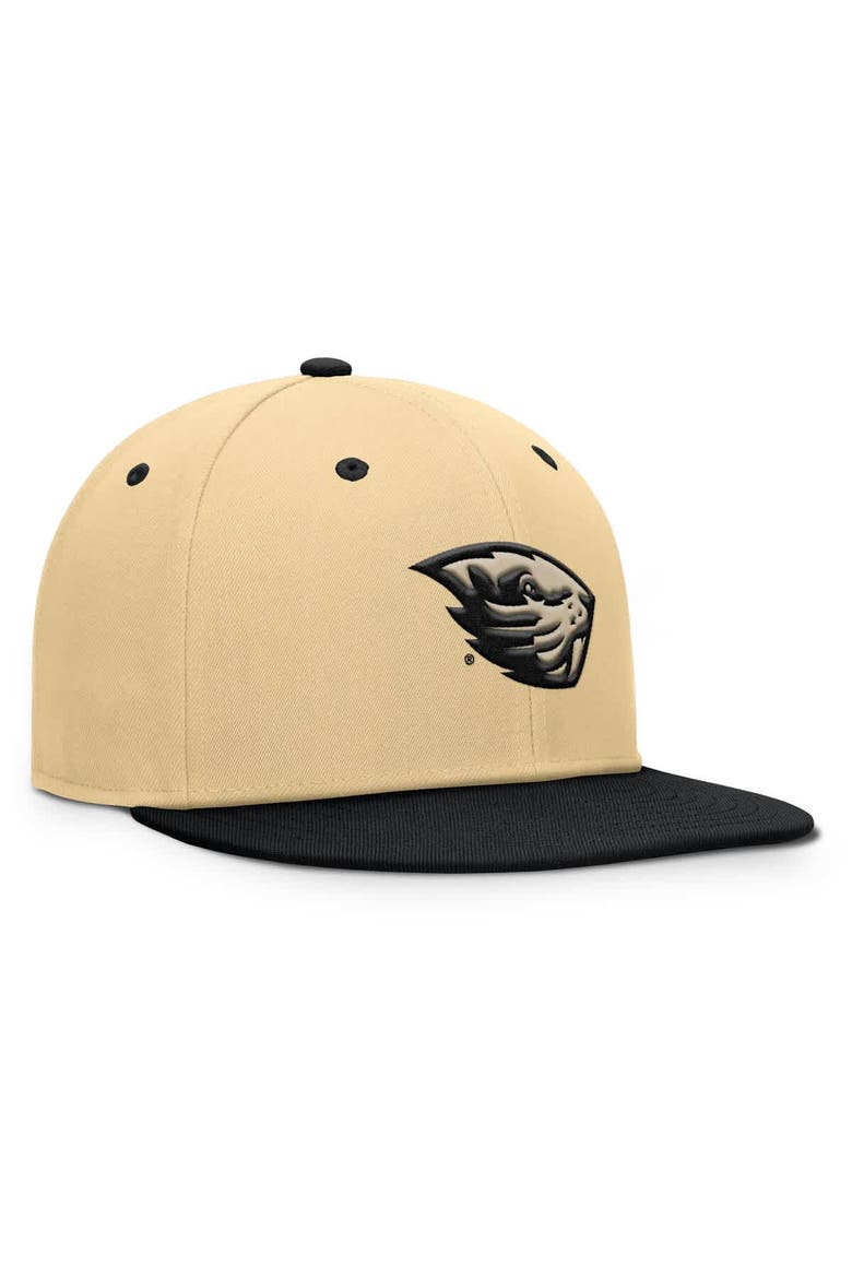 Men's Fanatics Gold/Black Oregon State Beavers Balance Fitted Hat, Alternate, color, Khaki