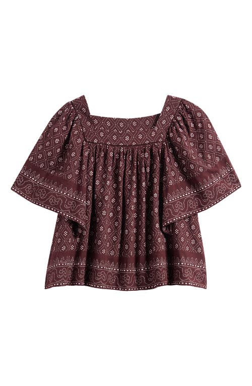 Madewell Flutter-sleeve Top In Brown