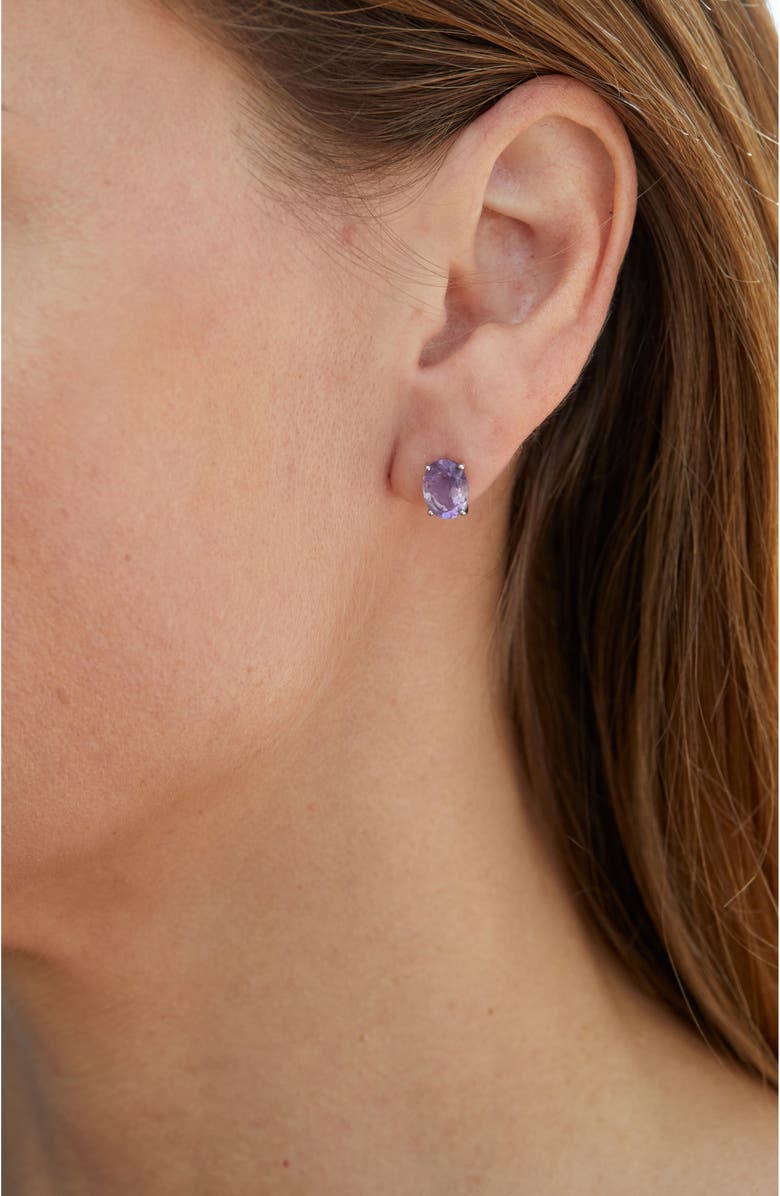 SAVVY CIE JEWELS Sterling Silver Gemstone Stud Earrings, Alternate, color, 