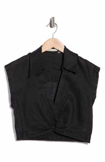 Alice + Olivia Mila Deep-V Twist Top