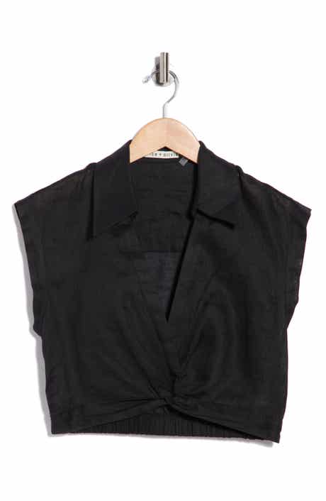 Alice + Olivia Mila Deep-V Twist Top