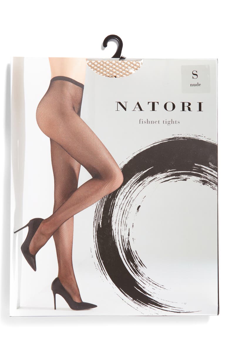 Natori Maxi Fishnet Tights, Alternate, color, Black