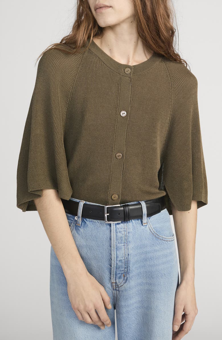 FRAME The Flounce Sweater, Main, color, Military Green