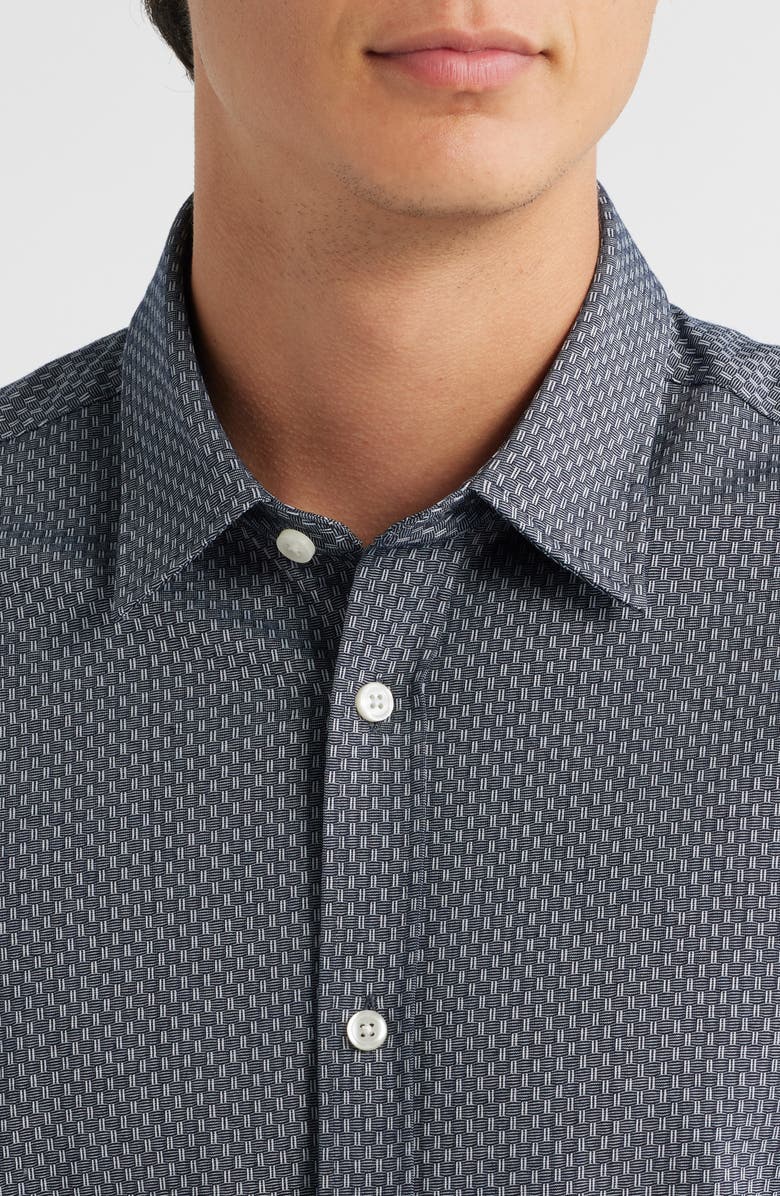 BOSS Roan Kent Slim Fit Button-Up Shirt, Alternate, color, Navy