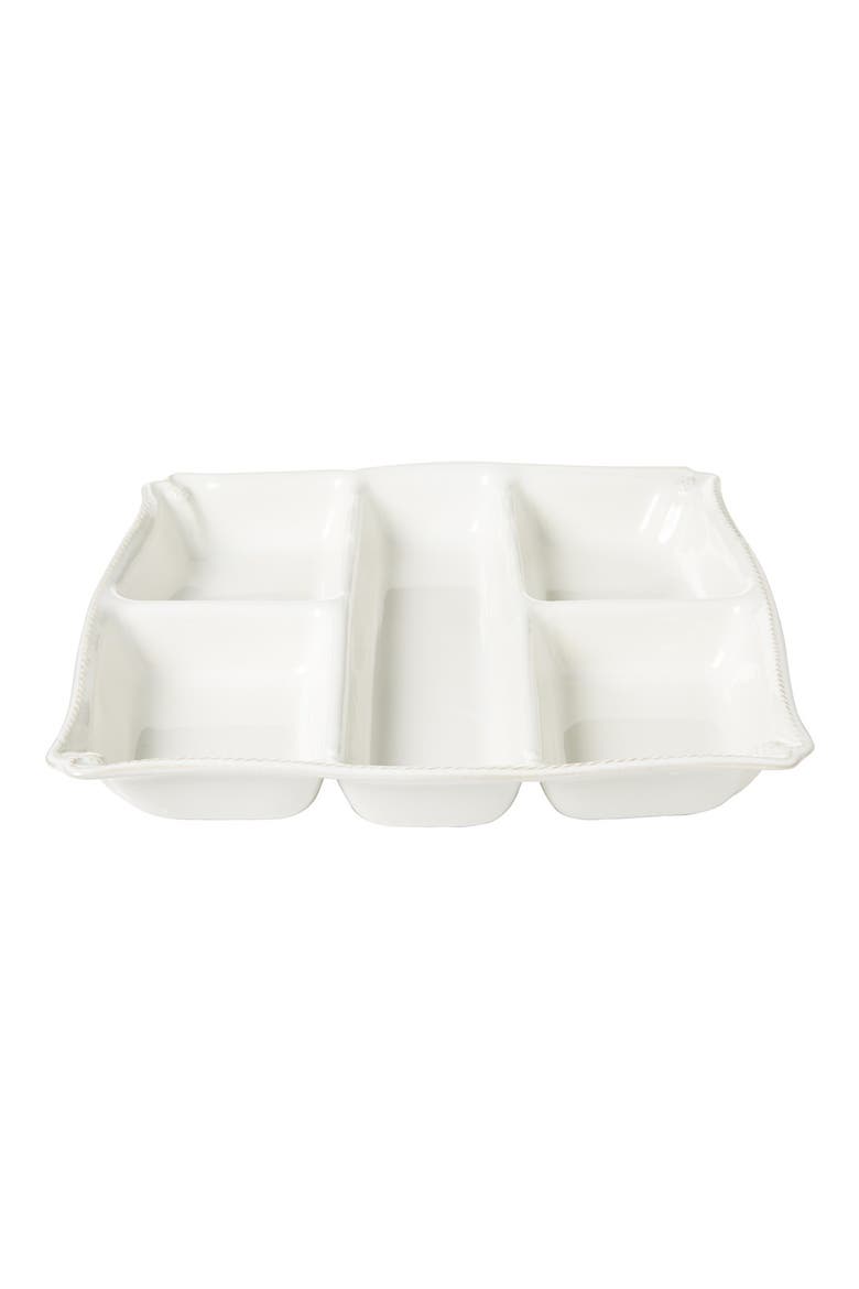 'Berry and Thread' Ceramic Appetizer Platter, Main, color, WHITEWASH