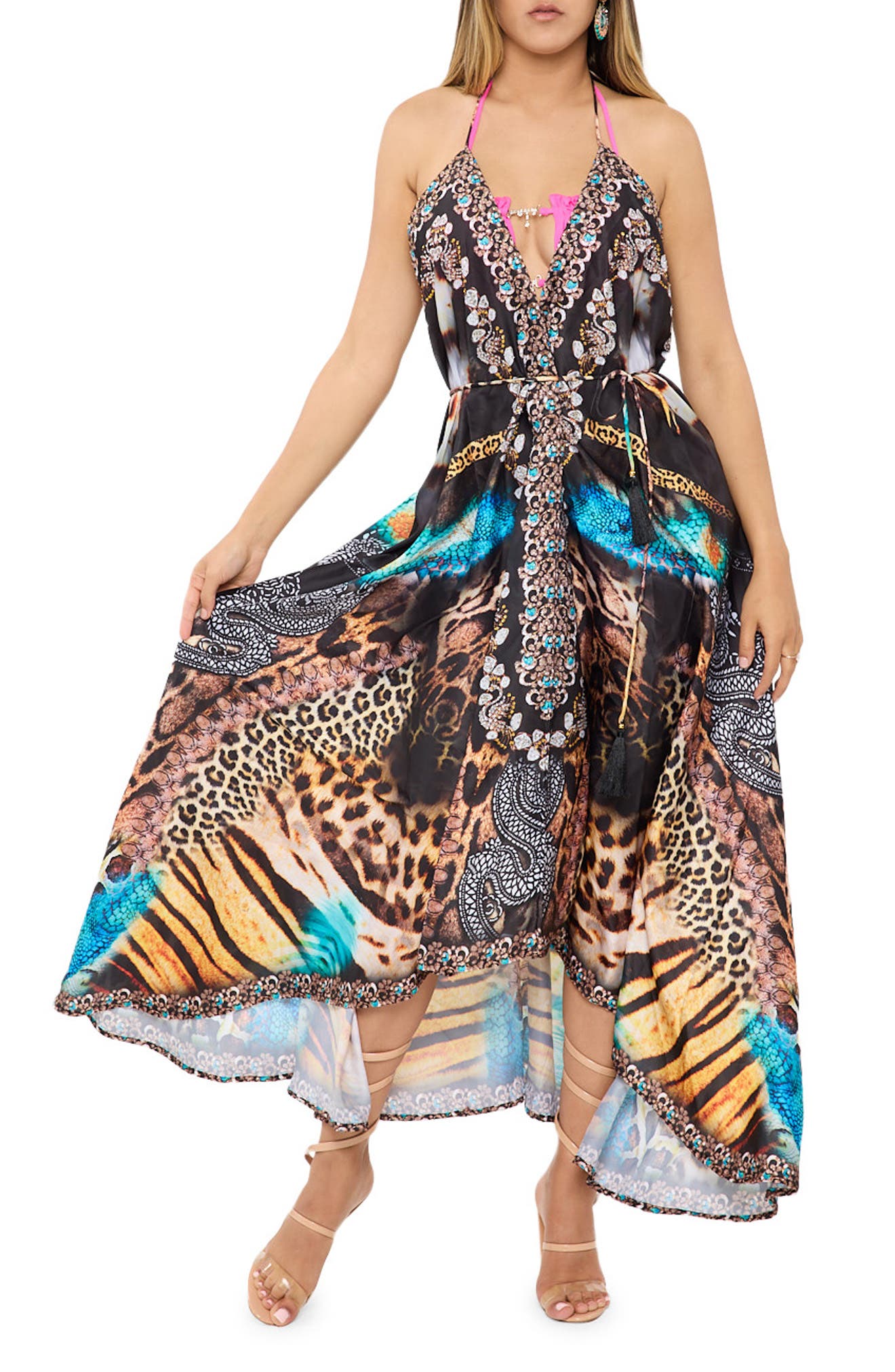 RANEES Black Halter Dress