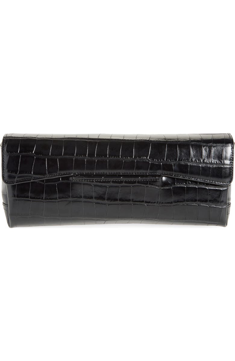 TOTEME Soft Croc Embossed Leather Clutch, Main, color,