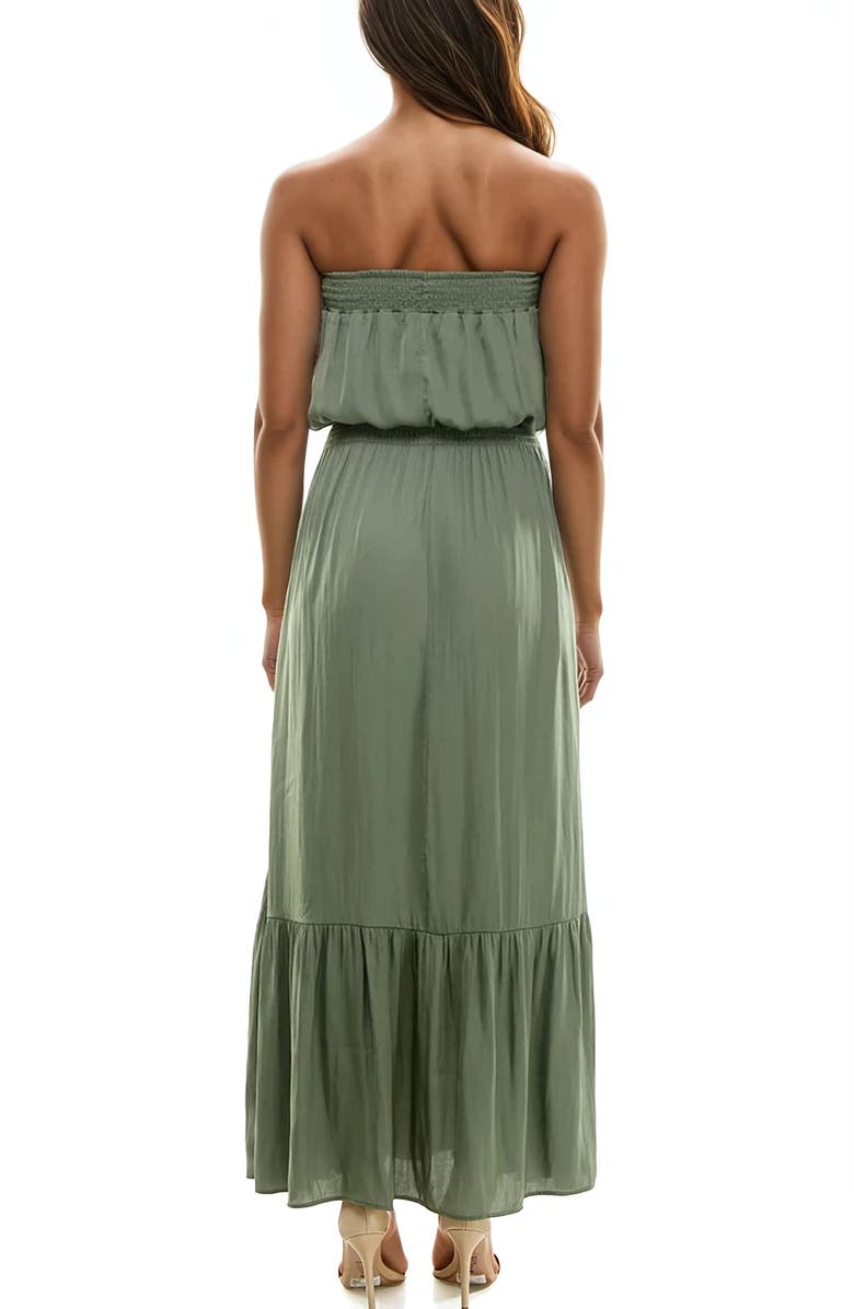 Socialite Strapless Tiered Maxi Dress, Alternate, color, Agave Green