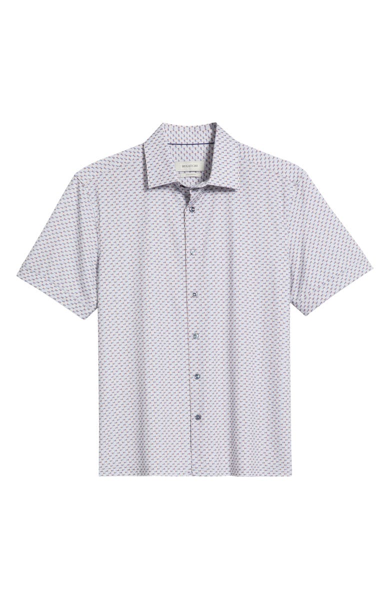 Bugatchi Miles OoohCotton<sup>®</sup> Abstract Print Short Sleeve Button-Up Shirt, Alternate, color, Lilac