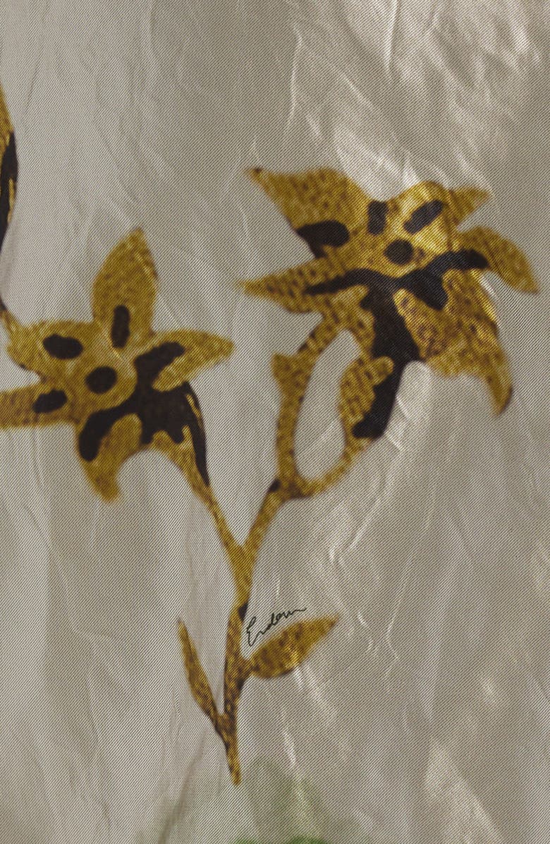 Erdem Floral Metallic Textured Satin Midi Skirt, Alternate, color,