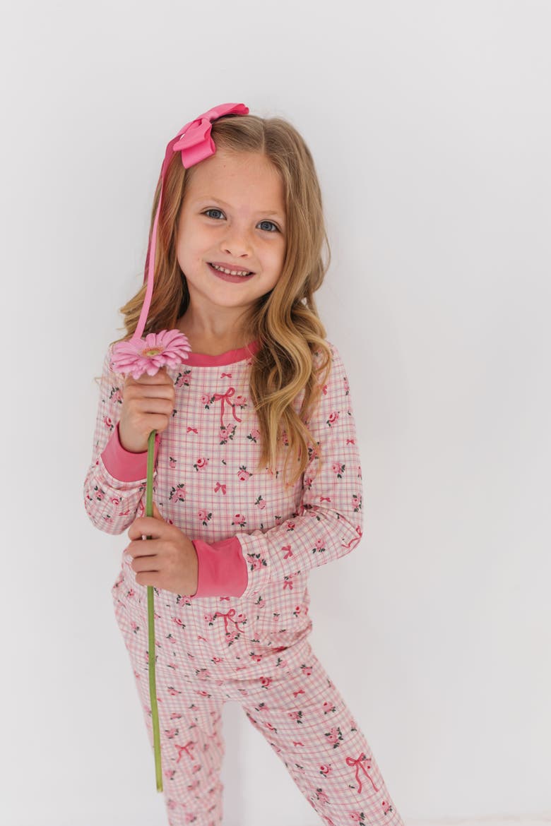 Charlotte Two-Piece Sleepwear Set, Alternate, color, Pink Floral Plaid