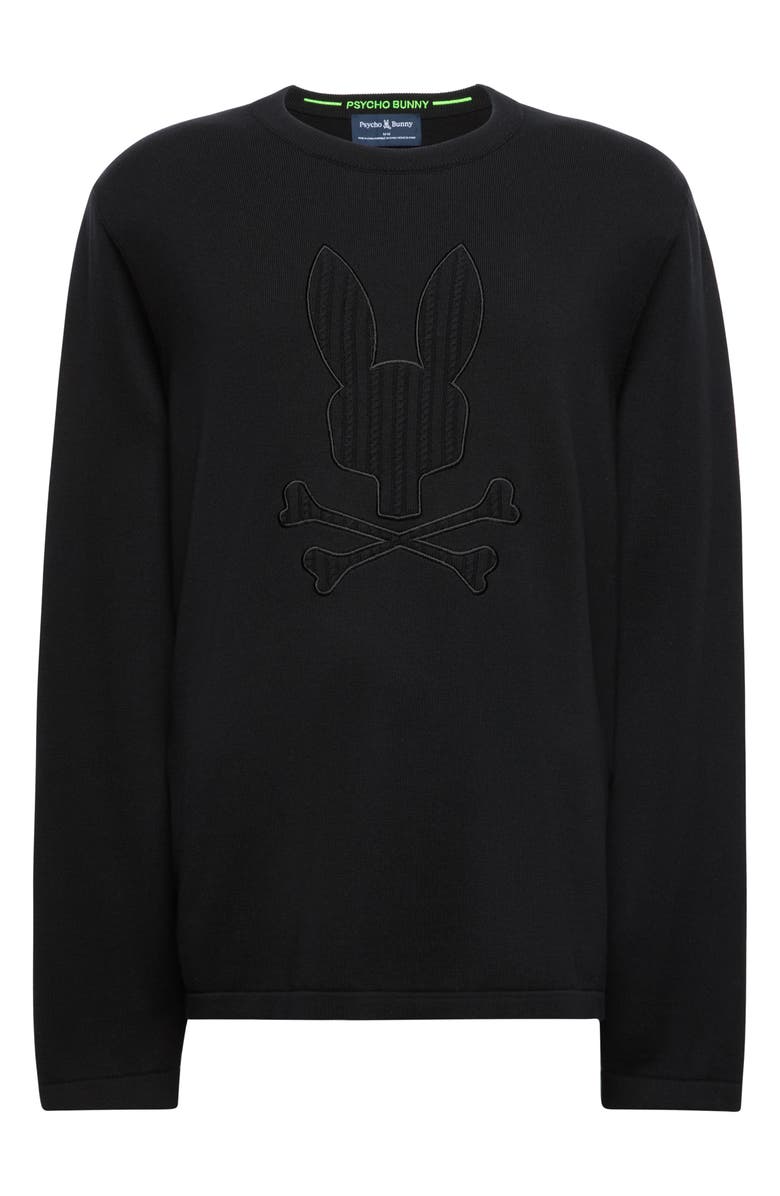 Psycho Bunny Hillrose Baby Cable Cotton & Wool Crewneck Pullover, Alternate, color, 