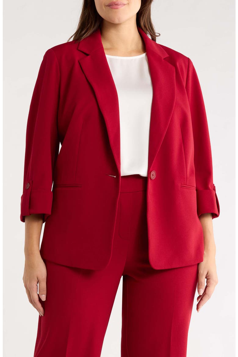 Notch Collar One Button Jacket, Main, color, TITIAN RED