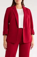 AK ANNE KLEIN Notch Collar One Button Jacket