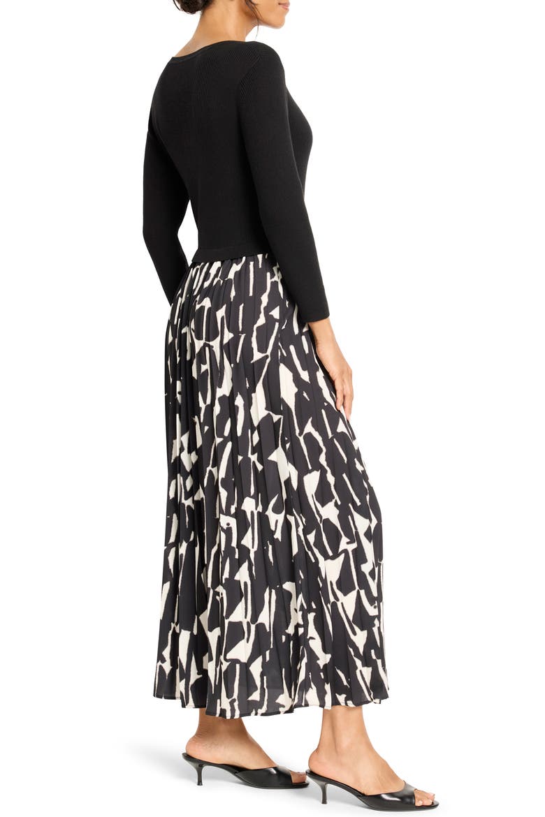 Onyx Print Long Sleeve Maxi Dress, Alternate, color, BLACK MULTI