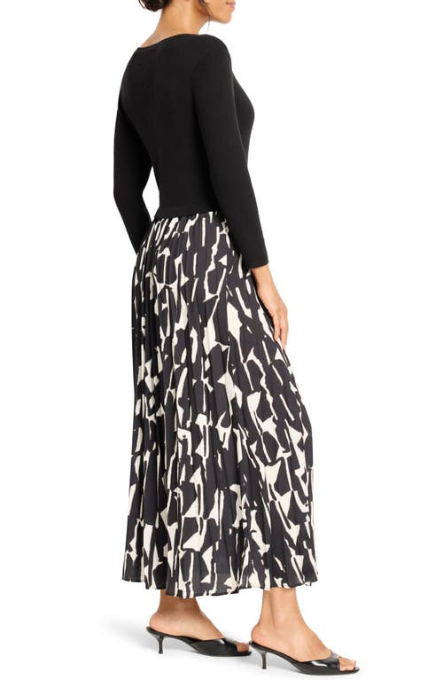 Nic + Zoe Nic+zoe Onyx Print Long Sleeve Maxi Dress In Black
