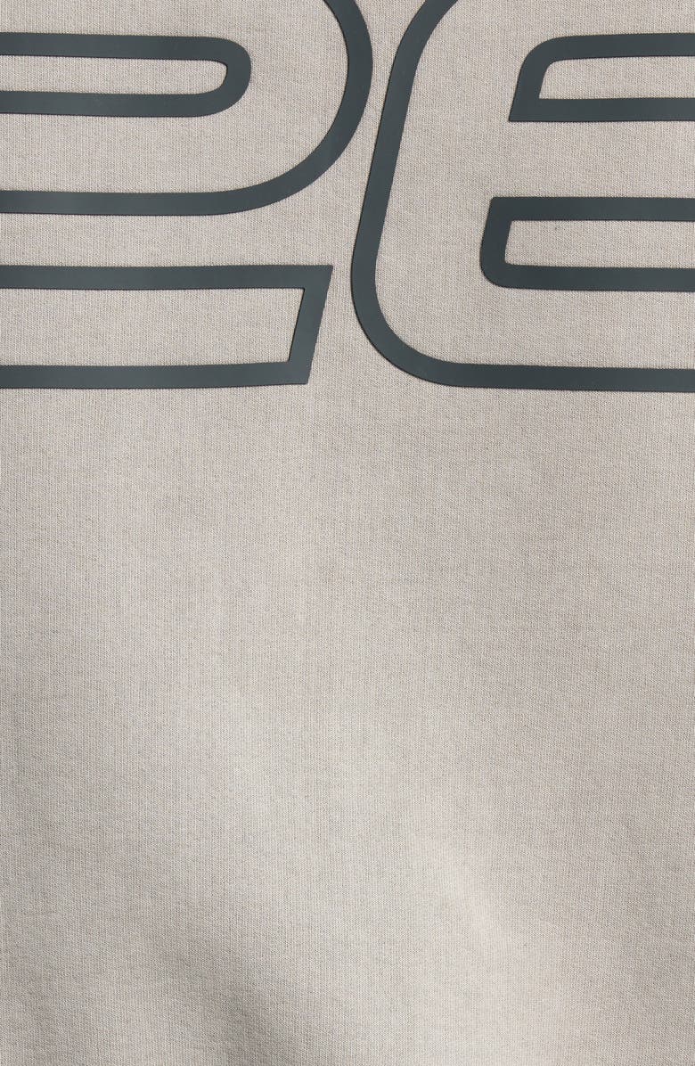 Fear of God Essentials 
90s Fleece Logo Graphic Hoodie, Alternate, color, Smoke Grey