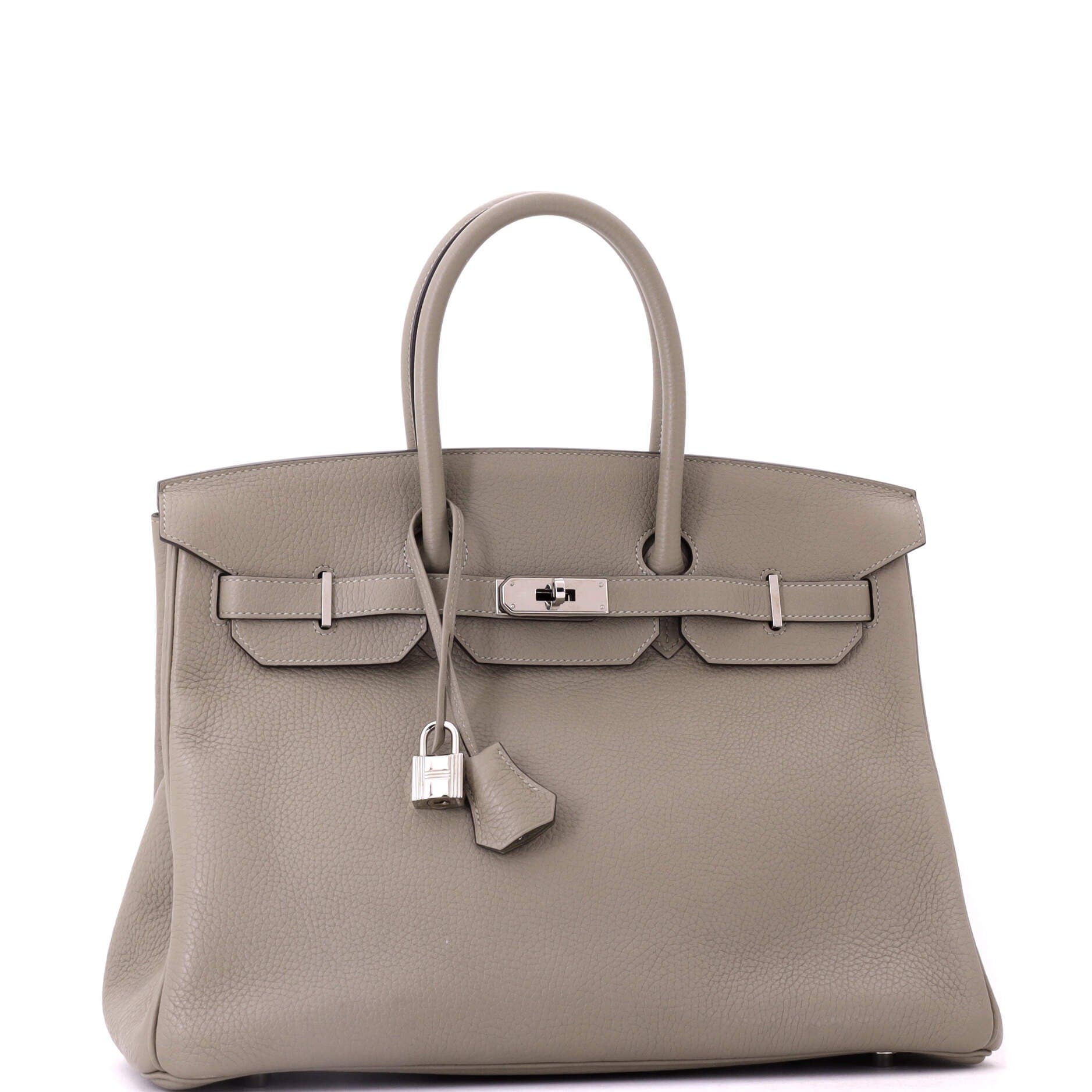 Pre-Owned Hermes Birkin Handbag Green Clemence with Palladium Hardware 35, Alternate, color, Sauge