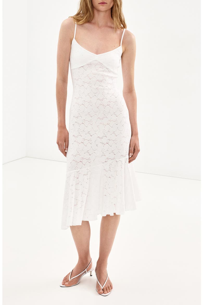 Openwork Embroidered Midi Dress, Main, color, WHITE