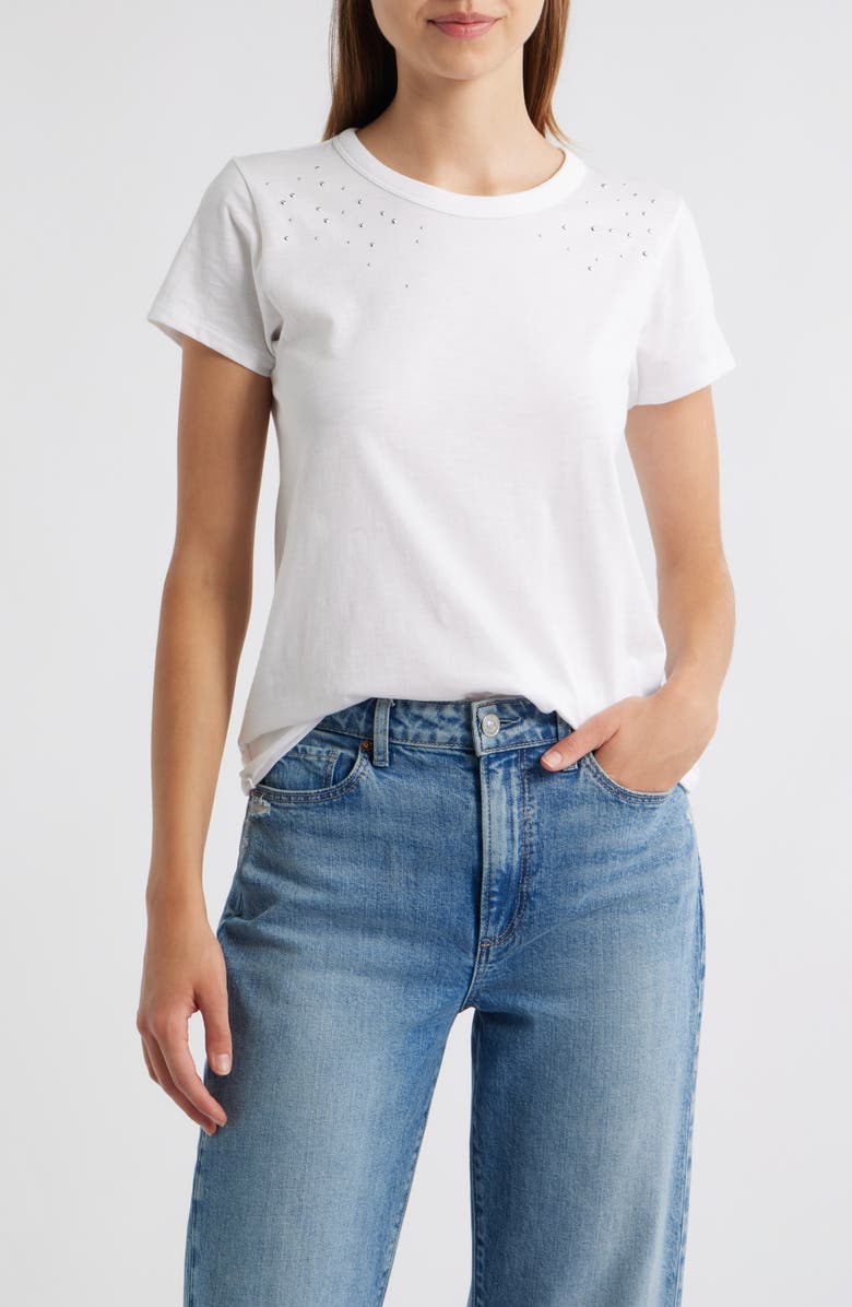 rag & bone Studded Cotton T-Shirt, Main, color,