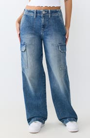 True Religion Cargo Straight Leg Jeans