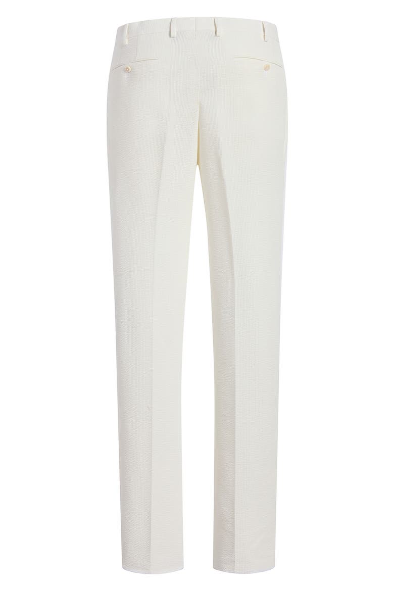 Parker Flat Front Stretch Cotton Pants, Alternate, color, WHITE