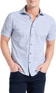 Robert Graham Scrawl Knit Short Sleeve Button-Up Shirt