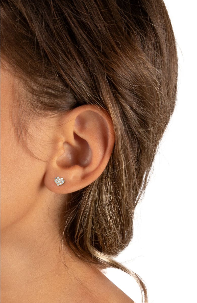 Tiny Blessings 14K Gold Dearest Heart Studs Screw Back Earrings, Alternate, color, 14K Yellow Gold