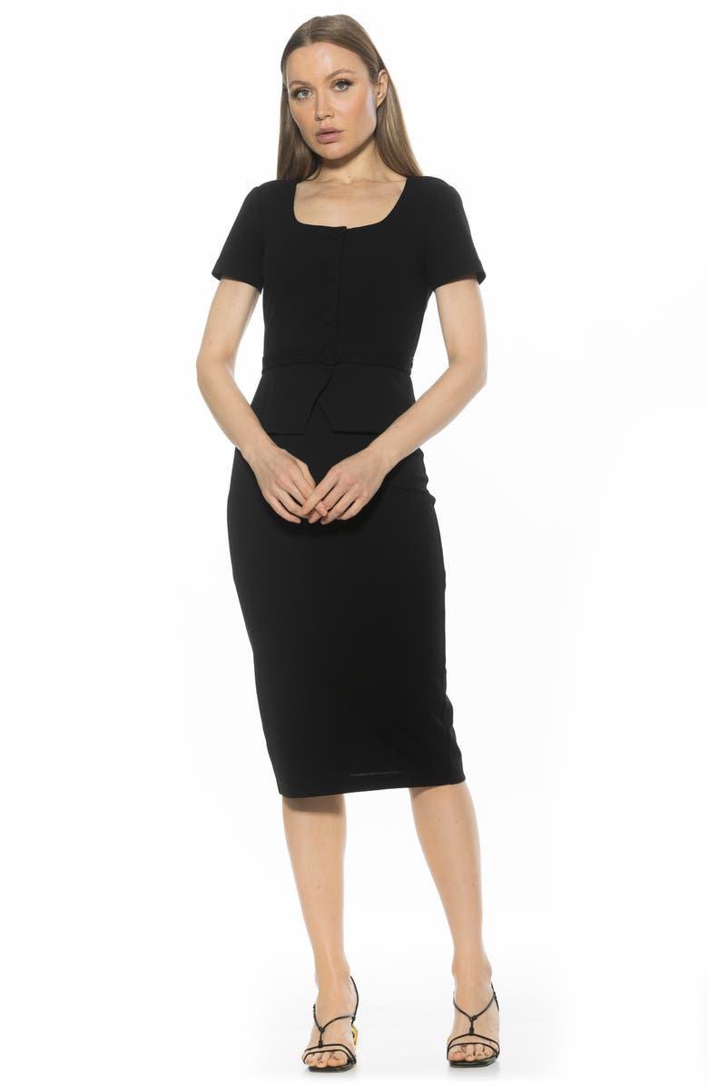 Alexia Admor Vance Peplum Sheath Dress, Alternate, color, Black