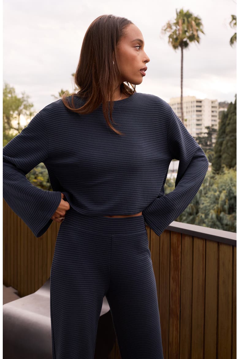 Coastal Rib Boat Neck Top, Alternate, color, NAVY BLAZER